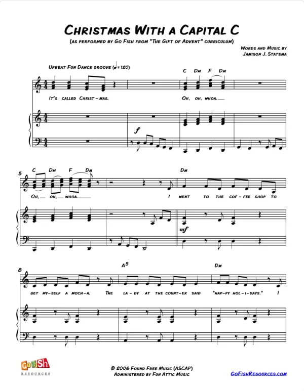 Christmas With A Capital C - Sheet Music