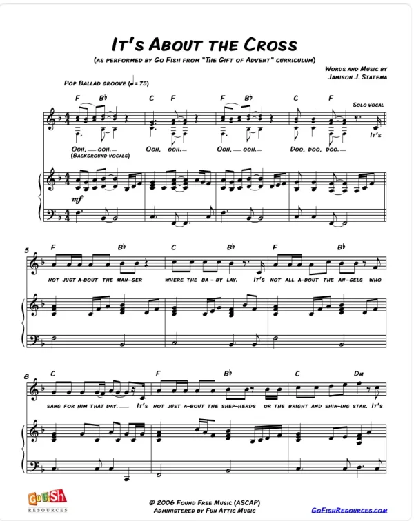 It's About The Cross - Sheet Music